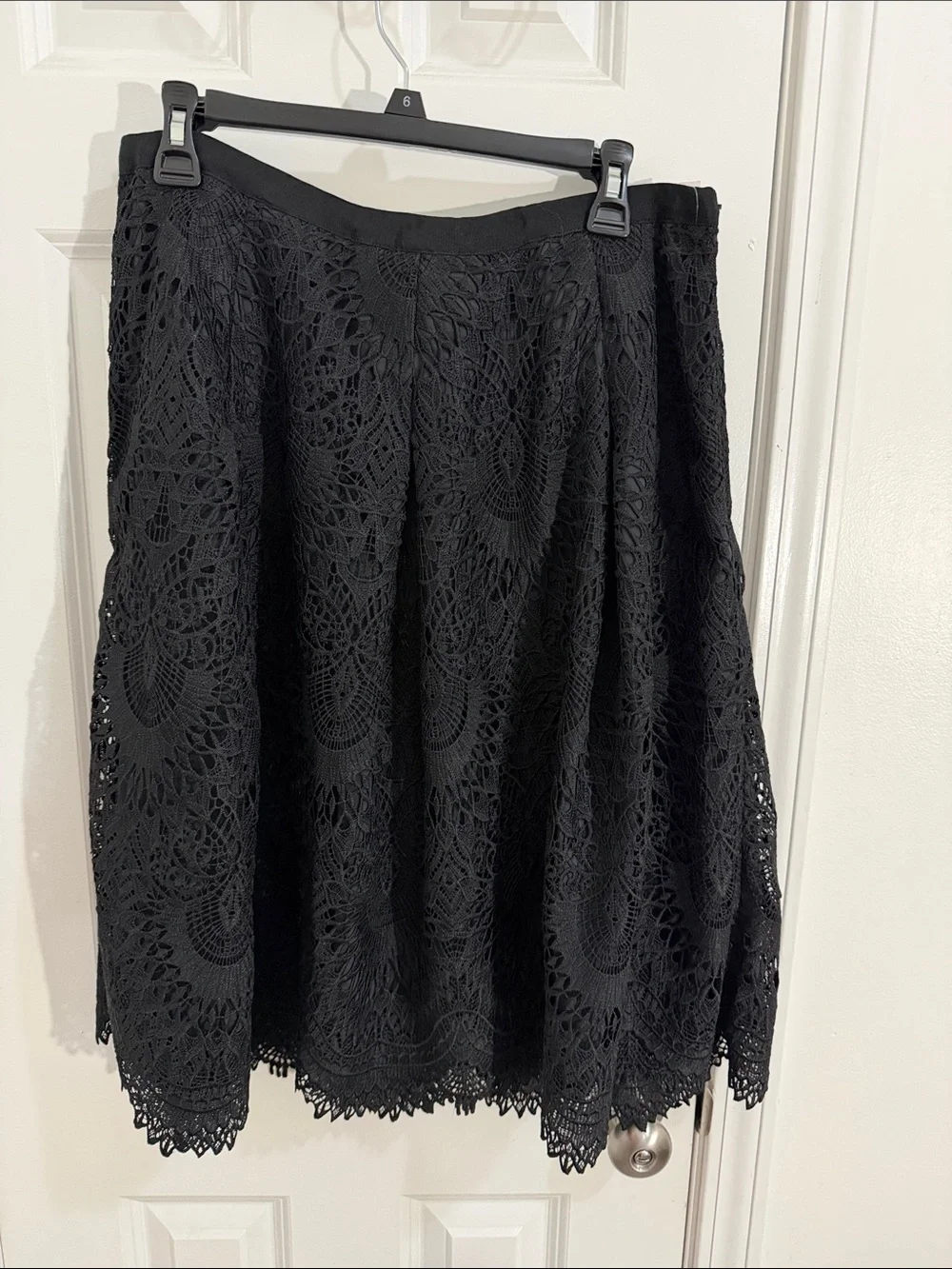 Talbots Black Lace Crochet Circle Skirt Size 12 - Picture 2 of 9